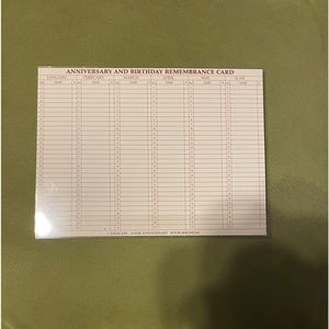 🎄GENIUS🎁NWOT(ea.)Anniv/Bday all year (forever)perpetual calendar reminder card🎄